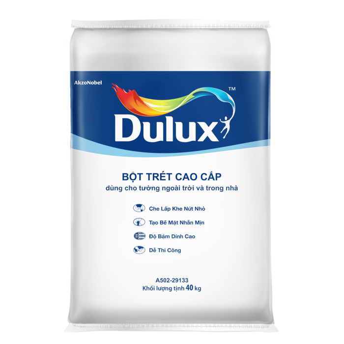 Bột trét cao cấp trong và ngoài trời Dulux A502 - 40kg