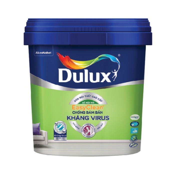 Sơn nội thất cao cấp Dulux EasyClean chống bám bẩn kháng Virus E016M mờ