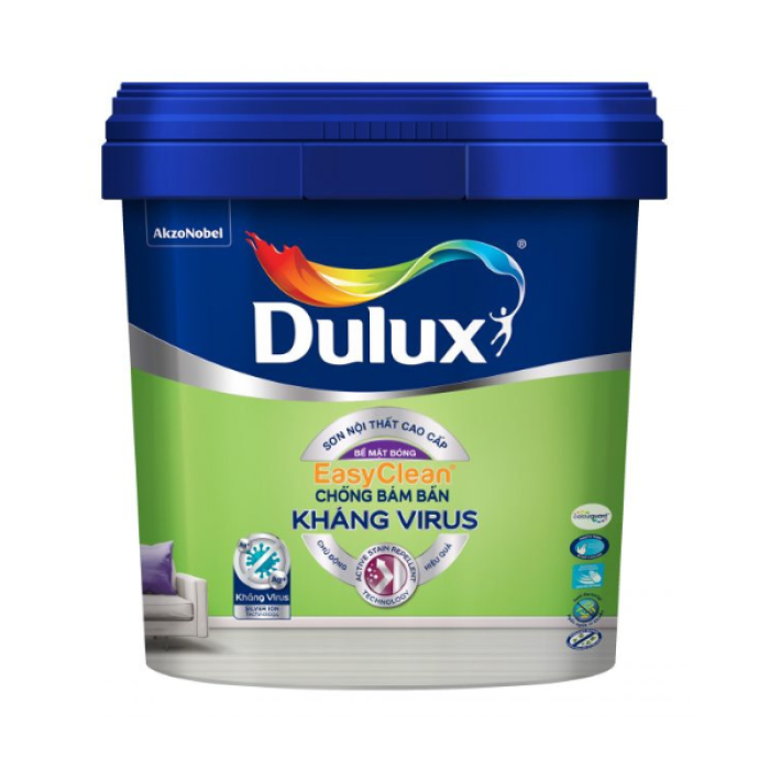 Sơn nội thất cao cấp Dulux EasyClean chống bám bẩn Kháng Virus E017B bóng